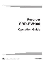 RKC INSTRUMENT SBR-EW100 Operation Manual