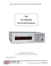 IET Labs, Inc. RLC Digibridge 1693 User And Service Manual