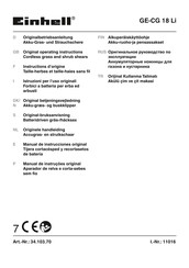 EINHELL GE-CG 18 Li Original Operating Instructions