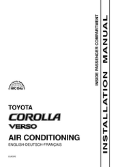 Toyota COROLLA VERSO ZZE121L Installation Manual