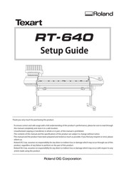 Roland Texart RT-640 Setup Manual