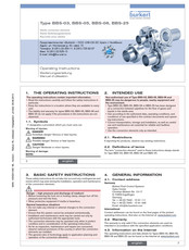 Burkert BBS-05 Operating Instructions Manual