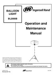 Ingersoll-Rand BL2000B Operation And Maintenance Manual