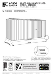 ABSCO SHEDS 45232HK Manual