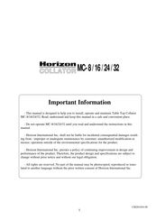 Horizon Fitness MC-8 Manual