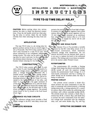 Westinghouse TD-52 Instructions Manual