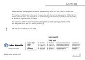 Fisher Scientific behr behrotest TRS 300 Operating Manual