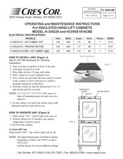Cres Cor H-339225 Series Operating And Maintenance Instructions