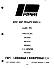 Piper COMANCHE PA-24-180 Airplane Service Manual