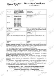 KISANKRAFT KK-KBS-185 Operation Manual