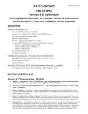 ASTRO-PHYSICS GTO KEYPAD Addendum
