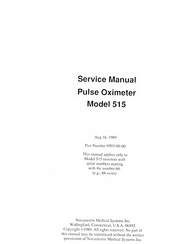 Novametrix Medical Systems 515 Service Manual