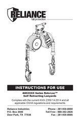 Reliance Roto-Loc 4495006-1 Instructions For Use Manual