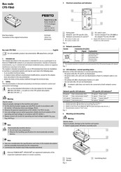 Festo CPX-FB40 Brief Description, Translation Of The Original Instructions