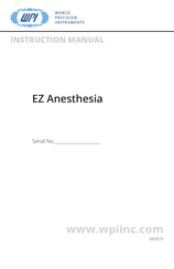 WPI EZ Anesthesia Instruction Manual