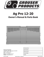 Grouser Products Ag Pro 12-20 Owner's Manual & Parts List