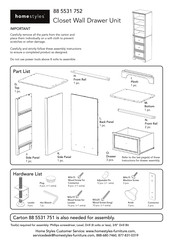 Homestyles 88 5531 752 Assembly Instructions Manual