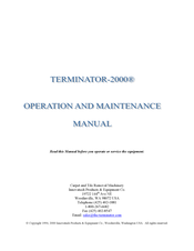 Innovatech Teerminator-2000 Operation And Maintenance Manual