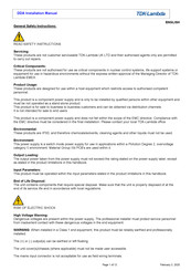 TDK-Lambda DDA500N-D2PP-1205-001 Installation Manual