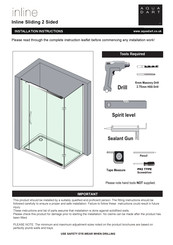 Aquadart inline Sliding 2 Sided Installation Instructions Manual