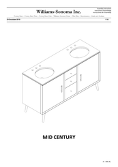 Williams-Sonoma Mid Century Single Bath Console Assembly Instructions Manual
