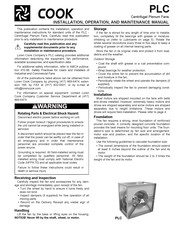 COOK PLC Installation, Operation And Maintenance Manual