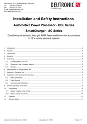Deutronic SmartCharger Installation And Safety Instructions