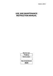 omisa 7125/LI Use And Maintenance Instruction Manual