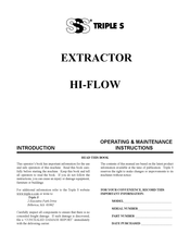 SSS Siedle Hi-Flow Operating & Maintenance Instructions