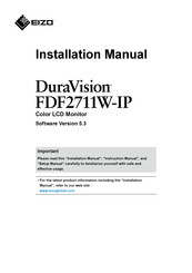Eizo DuraVision FDF2711W-IP Installation Manual