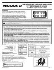 Code 3 XTP Series Installation And Operation Instructions Manual