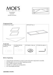 Moe's COLVIN BENCH VE-1032-03 Assembly Instructions