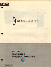 Gates M5700 Series Instruction Manual