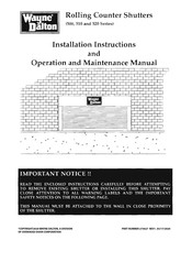 Wayne-Dalton 510 Series Installation Instructions And Operation And Maintenance Manual