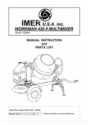 Imer Workman 420 II Manual Instruction And Parts List