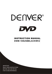 Denver DWM-100USBBLACKMK2 Instruction Manual