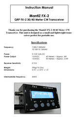 LNR MantiZ FX-2 Instruction Manual