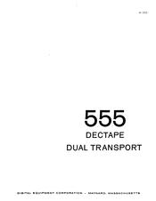 Digital Equipment DECTAPE DUAL TRANSPORT 555 Manual