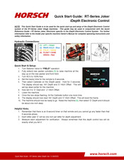 horsch RT-Series Quick Start Manual