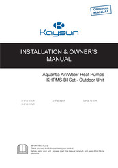 Kaysun Aquantia KHP-BI 10 DVR Installation & Owner's Manual