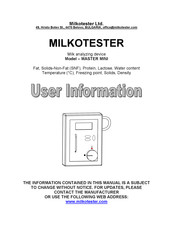 Milkotester MASTER MINI User Information