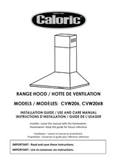 Caloric CVW206 Installation Manual