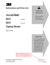 3M AccuGlide HST 39100 Instructions And Parts List