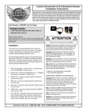 Custom Dynamics CCM-5BT Installation Instructions Manual