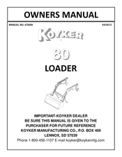 Koyker 80 Owner's Manual