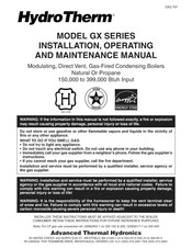 HydroTherm GX-200 Installation, Operation And Maintenance Manual