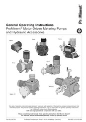 ProMinent Vario General Operating Instructions