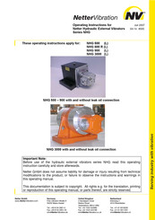 NetterVibration NHG Series Operating Instructions Manual