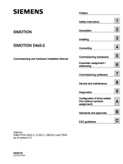 Siemens SIMOTION D4x5-2 Commissioning And Hardware Installation Manual