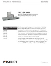 Wisenet TEU-F16 Installation And Operation Manual